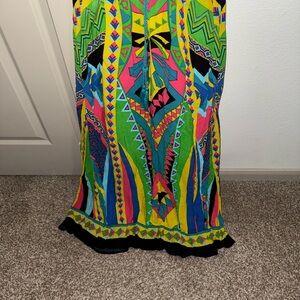 Vibrant Geometric Maxi Skirt